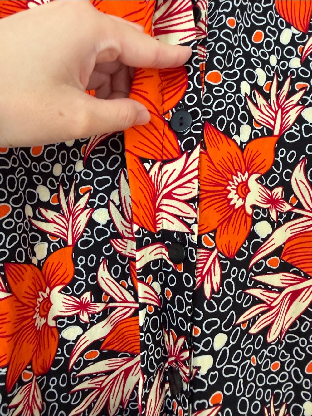 Zuri Kenya Floral Poplin Cotton Long Sleeve Shirt Dress Size 1X Just One Dress - Picture 3 of 10
